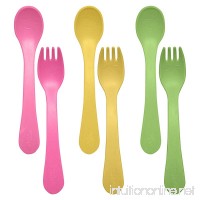 green sprouts Sprout Ware Fork and Spoon  Pink Assortment  6 Count - B076MQZ3QQ